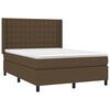 vidaXL Sommier &agrave; lattes de lit matelas et LED Marron fonc&eacute; 140x200 cm