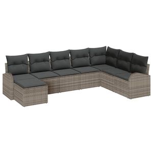 vidaXL Ensemble de Canap&eacute;s avec coussin 8 pcs Gris polyrotin
