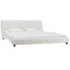 vidaXL Lit avec matelas à mémoire de forme Blanc Similicuir 160x200 cm