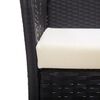 vidaXL Fauteuils de jardin avec coussins 2 pcs Noir R&eacute;sine tress&eacute;e