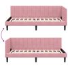 vidaXL Cadre de lit d'angle Rose 90 cm x 200 cm Velours