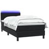 vidaXL Sommier &agrave; lattes de lit avec matelas et LED noir 90x210 cm velours