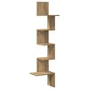 vidaXL &Eacute;tag&egrave;re d'angle murale ch&ecirc;ne artisanal 32x32x127,5 cm