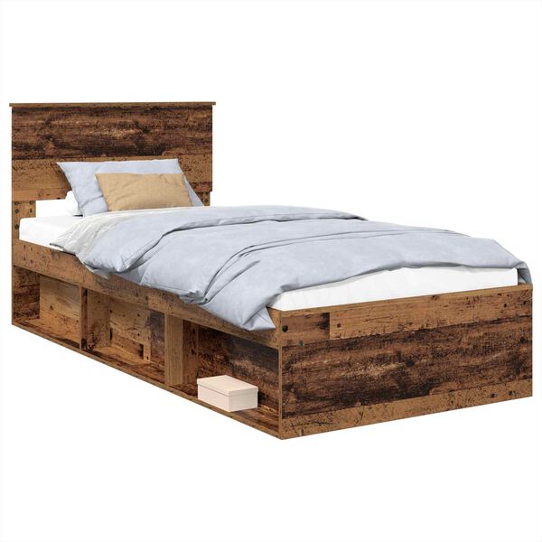 vidaXL Cadre de lit Bois ancien 75 x 190 cm Bois d'ing&eacute;nierie