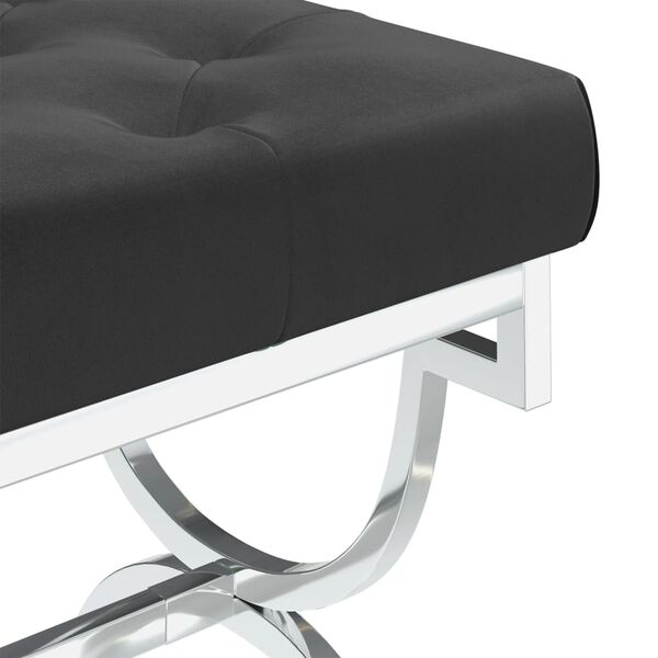 vidaXL Banc 99 cm Noir Velours et acier inoxydable