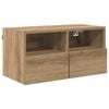 vidaXL Meuble TV mural 60 x 30 x 30 cm Ch&ecirc;ne artisanal
