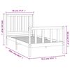 vidaXL Cadre de lit sans matelas noir 90x200 cm bois de pin massif