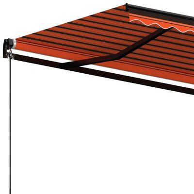 vidaXL Auvent manuel rétractable 450x350 cm Orange et marron