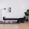vidaXL Canap&eacute;-lit en L Noir Similicuir