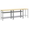 vidaXL Ensemble d'&eacute;tabli 3 pc Beige et gris Acier enduit de poudre