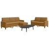 vidaXL Ensemble de canapés 3 pcs avec coussins Marron Velours