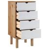 vidaXL Commode OTTA marron et blanc 45x39x90 cm bois de pin massif