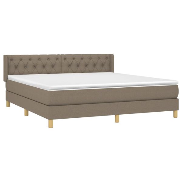 vidaXL Sommier &agrave; lattes de lit avec matelas Taupe 160x200 cm Tissu
