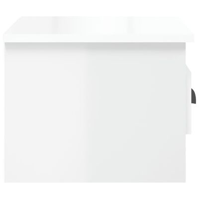 vidaXL Table de chevet murale blanc brillant 41,5x36x28 cm