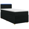 vidaXL Lit boxspring avec matelas Noir 80 x 200 cm Tissu