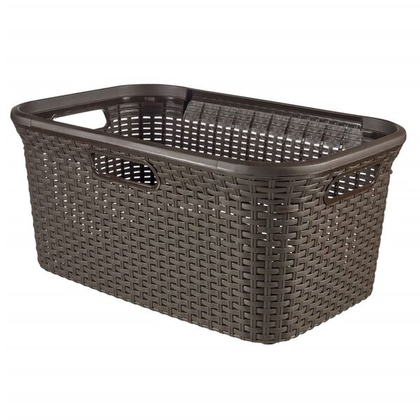 Curver Panier &agrave; linge Style 45 L Marron fonc&eacute;