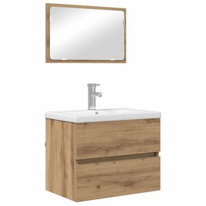 vidaXL Ensemble de mobilier de salle de bain 3 pi&egrave;ces Ch&ecirc;ne artisanal