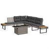 vidaXL Salon de jardin avec coussins 2pcs gris r&eacute;sine tress&eacute;e et verre