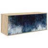vidaXL Meuble TV mural RAALTE 102 x 33 x 40 cm Ch&ecirc;ne Sonoma