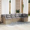vidaXL Ensemble de canap&eacute; de jardin 7 pcs Beige Poly rotin