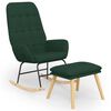 vidaXL Chaise &agrave; bascule avec repose-pied Vert fonc&eacute; Tissu