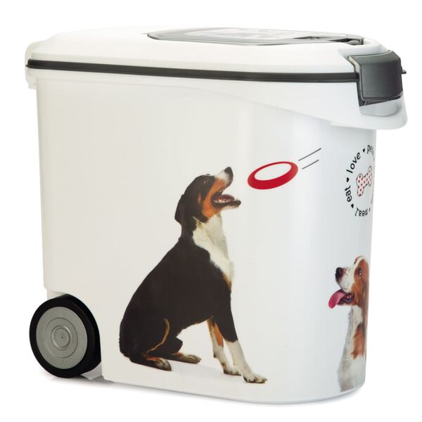 Curver R&eacute;cipient alimentaire &agrave; roulettes pour chiens 35 L