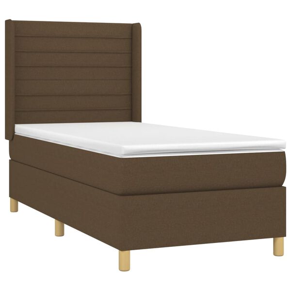 vidaXL Sommier &agrave; lattes de lit avec matelas Marron fonc&eacute; 80x200 cm