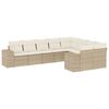 vidaXL Salon de jardin avec coussins 9 pcs beige r&eacute;sine tress&eacute;e