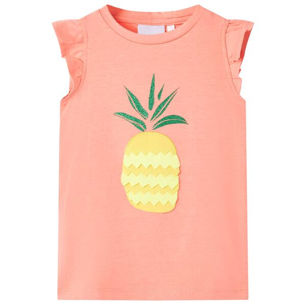 T-shirt pour enfants corail n&eacute;on 140