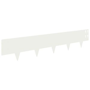 vidaXL Bordure de Pelouse 50 pcs 100 x 20 cm Acier Blanc