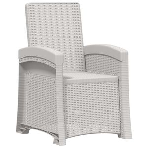 vidaXL Chaise de jardin inclinable imitant le rotin Blanc PP