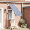 vidaXL Auvent r&eacute;tractable manuel 100 cm Rayures bleues et blanches