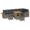 vidaXL Ensemble de canap&eacute; de jardin 9 pc Gris polyrotin