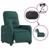 vidaXL Fauteuil de massage inclinable &eacute;lectrique Vert fonc&eacute; Tissu