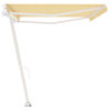 vidaXL Auvent manuel r&eacute;tractable sur pied 500x350 cm Jaune/Blanc