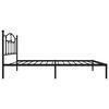 vidaXL Cadre de lit m&eacute;tal sans matelas avec t&ecirc;te de lit noir 90x190 cm