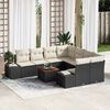 vidaXL Ensemble de canapé de jardin 9 pcs Noir et blanc