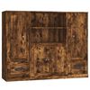 vidaXL Buffets 3 pcs ch&ecirc;ne fum&eacute; bois d'ing&eacute;nierie