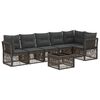 vidaXL Ensemble de canap&eacute; de jardin 7 pcs Gris polyrotin