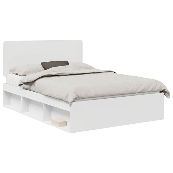 vidaXL Cadre de lit Blanc 140 x 190 cm Bois de pin massif