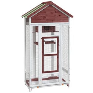 vidaXL Maison &agrave; oiseaux moka 91,5x53x170 cm bois massif de pin