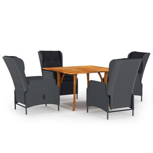 vidaXL Ensemble &agrave; manger de jardin 5 pcs Gris fonc&eacute;