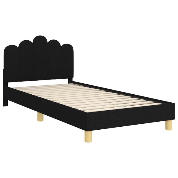 vidaXL Cadre de lit pour enfants avec t&ecirc;te de lit Noir 80 x 200 cm