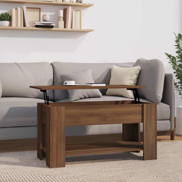 vidaXL Table basse Ch&ecirc;ne marron 101x49x52 cm Bois d'ing&eacute;nierie