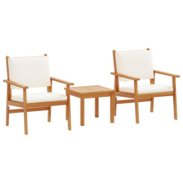 vidaXL Ensemble de canap&eacute; de jardin 3 pcs Blanc cr&egrave;me