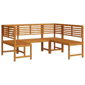vidaXL Ensemble de banc de jardin 3 pcs Marron Bois d'Acacia Massif