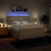 vidaXL Sommier &agrave; lattes de lit avec matelas Cr&egrave;me 180x200 cm Tissu