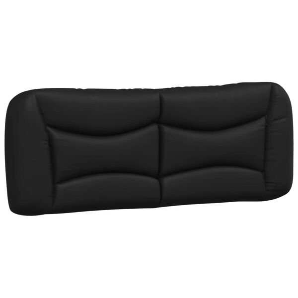vidaXL Coussin de t&ecirc;te de lit Hvar noir 120 cm similicuir