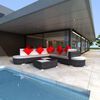 vidaXL Salon de jardin 8 pcs avec coussins r&eacute;sine tress&eacute;e noir