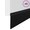 vidaXL Brosses de porte adh&eacute;sives 6 pcs Noir 100 cm